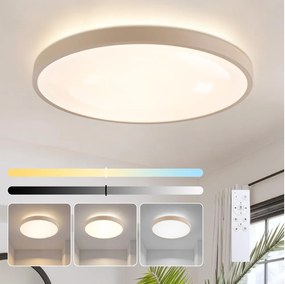 Brilagi - Corp de iluminat LED dimabil GLASS POOL DOUBLE LED, 80W, 230V, 60 cm, bej + telecomandă