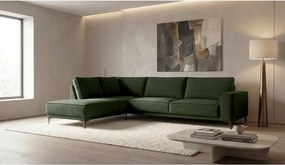 Colțar verde cu tapițerie din chenille (cu colț pe partea stângă/în formă de ”L”) Copenhagen – Scandic