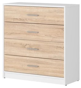 Comodă Nepo Plus 7 (alb + stejar sonoma) . 1098306