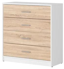 Comodă Nepo Plus 7 (alb + stejar sonoma) . Promo -30%. 1098306