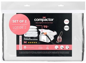 Cutii de depozitare pentru haine 2 buc. din material textil cu vacuum/cu pereți întăriți 42x25x25 cm Life – Compactor