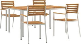 vidaXL Set de masă pentru grădină 5 pcs Maro Lemn Solid de Acacia