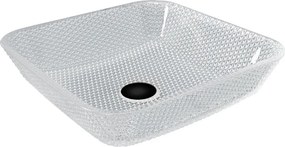 Mexen Mika lavoar din sticlă pe blat 40 x 40 cm, transparent - 24104000