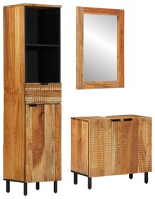 vidaXL Set de Mobilă pentru Baie 3 Piese Brown Lemn Solid de Acacia