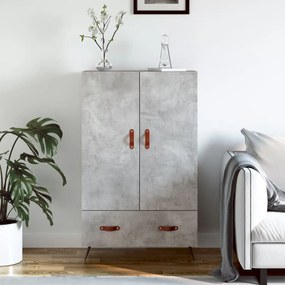vidaXL Dulap înalt, gri beton, 69,5x31x115 cm, lemn compozit