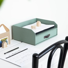 Organizator verde pentru sertar/pentru documente din carton Walter Canvas Paper Laminate – Bigso