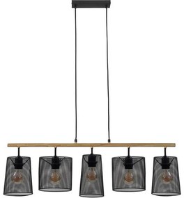 Brilo 4078-054 - Candelabru pe cablu WOOD & STYLE 5xE27/60W/230V