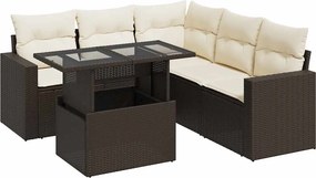 vidaXL Set canapele de grădină cu perne, 6 piese, maro, poliratan