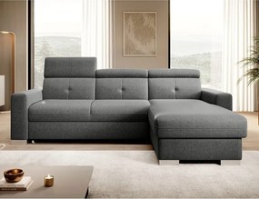 Colțar gri extensibil/cu spațiu de depozitare (cu colț pe partea dreaptă/cu șezlong) Fresia – ELTAP