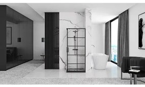 Cabina de dus patrata Rea Concept cu usi glisante 80x80 negru mat