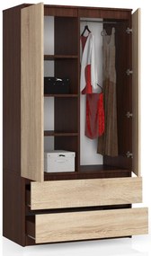 Dulap de haine Safwan (wenge + Stejar sonoma). 1069447