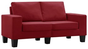 287118 vidaXL Canapea cu 2 locuri, roșu vin, material textil