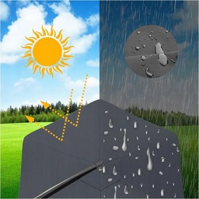 Umbrela de soare pliabila pentru gradina ARCADIA 300 cm, gri