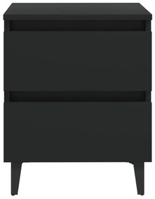 Noptiere, 2 buc., negru, 40x35x50 cm, PAL 2, Negru