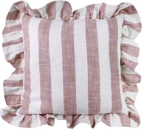 Față de pernă din bumbac organic 45x45 cm roz, „Ida Stripe"