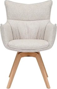 Set de 2 scaune pivotante picioare din lemn VOGUE bej