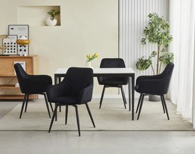 Scaun de masa rotativ NANA360 VELVET, negru