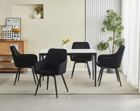 Scaun de masa rotativ NANA360 VELVET, negru