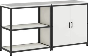 vidaXL Set de depozitare pentru bucătărie cu raft cu ușă 2 pcs Alb