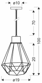 Lustră pe cablu PRIMO 1xE27/60W/230V