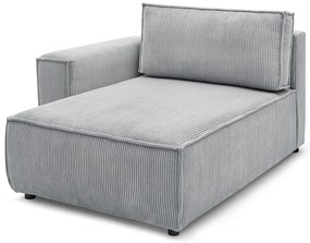 Modul pentru canapea gri deschis cu tapițerie din catifea reiată (cu colț pe partea stângă ) Nihad modular – Bobochic Paris