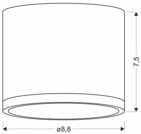 Spot LED TUBA LED/9W/230V negru/auriu