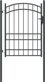 vidaXL Poartă de gard Gri 170 x 100 cm Oțel vopsit în pulbere