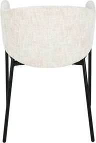 Set de 2 scaune aspect retro, Metal Negru, Chenille Bej, NOBLESSE A-47578 VC