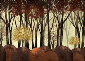 Tablou pe sticlă - Pădure decorativă (70x50 cm)