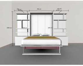 PAT RABATABIL DUBLU SOMIERA INCLUSA CU CANAPEA SI 2 BIBLIOTECI(100 cm)  - ROYAL BIG BOOKCASE SET (150X200)