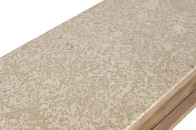 Măsuță de cafea din lemn reciclat cu blat din marmură, 120×60×40 cm, „Petra"