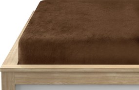 Cearsaf Cocolino microplus cu elastic SOFT 90x200 cm maro inchis