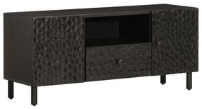 vidaXL Comodă TV, negru, 105x33x46 cm, lemn masiv de mango