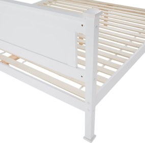 Pat cu lamele, lemn de pin/alb, 160x200, LUCAS NEW