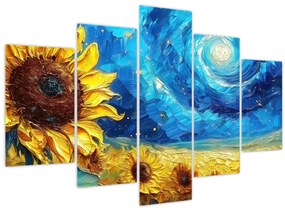 Tablou - Pictura floarea-soarelui (150x105 cm)