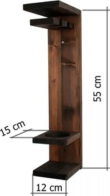 Suport sticla vin din lemn 1001 Homs 12 x 55 x 15 cm, Maro