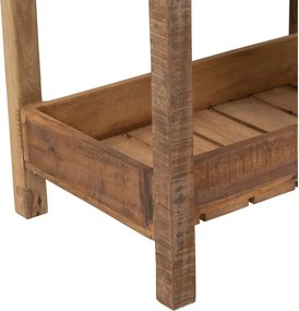 Etajeră din lemn de mango și acacia, natur, cu 3 rafturi în formă de lădiță, aspect rustic, 70 x 45,5 x 31,5 cm, „Campagne”
