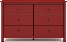 Comodă roșie joasă din lemn de pin 130x80 cm Misti – Marckeric