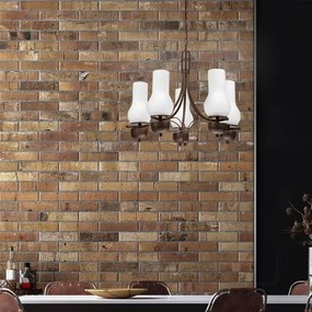 Brilagi - COTTAGE LED lustr 5xE14/40W/230V, stejar/alb, pe lanț