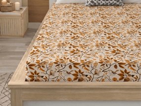 Cearsaf din microfibra BIRDS PUMPKIN maro 90x200 cm