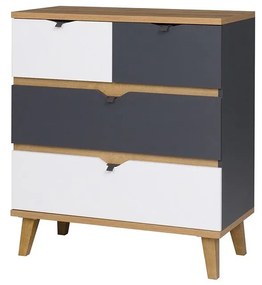 Comodă Thalia TM05 K4SZ (stejar auriu + grafit + Alb). 1058334