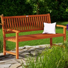 Bancă de grădină MAXIMA, 152x55x90 cm, natur maro Casaria