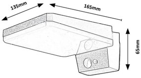 Lampa solara cu senzor de miscare, IP54 Lasset
