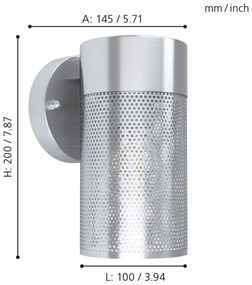 Eglo 98741 - Aplică perete exterior FANTECOLO 1xE27/28W/230V