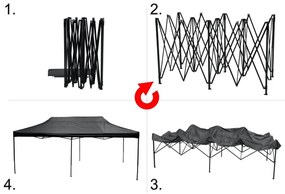 Cattara 13343 Cort de petrecere cu structură tipfoarfecă, impermeabil, gri, 3 x 6 m, L