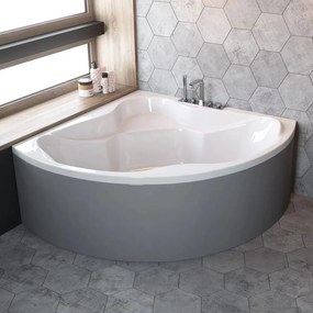 Cada pe colt asimetrica Radaway Keria acril 150x150 cm alb lucios