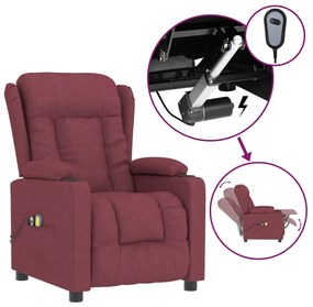 3098792 vidaXL Fotoliu de masaj electric rabatabil, roșu vin, textil