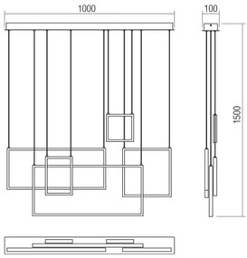 Lustră LED dimabilă pe cablu Redo 01-2318 PLANA LED/80W/230V negru