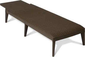 NUMANA șezlong de grădină din plastic, maro