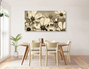 Tablou flori de grădină în design sepia
